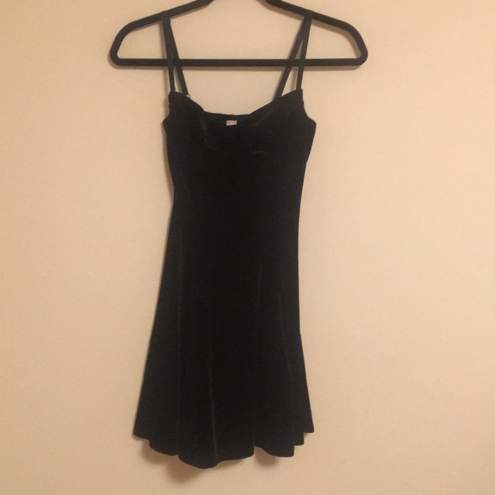 Black Velvet Medium American Apparel Skater Dress